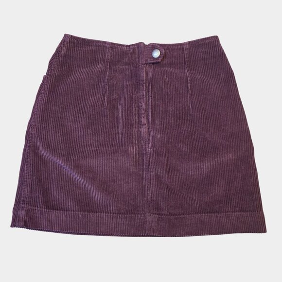 AG Adriano Goldschmied Women's Bernadette Corduroy Mini Skirt Burgundy 24R Fall - Picture 6 of 10